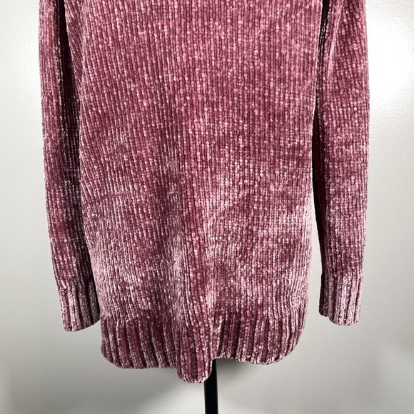 Orvis Burgundy Velvety V Neck  Chunky Tight Knit Long Sleeve Pullover Large - Picture 10 of 14
